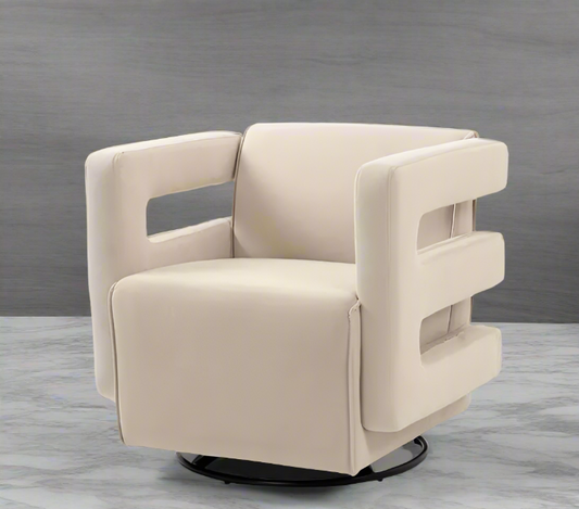 Modern Velvet Accent Chair with Rotating Function