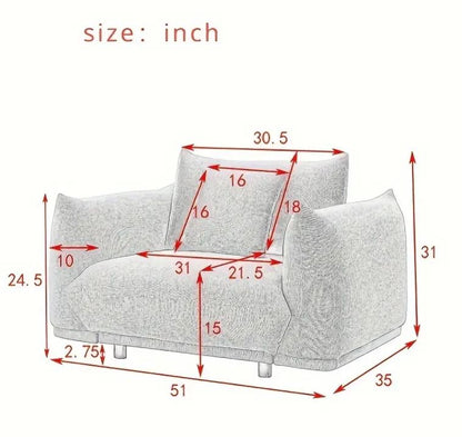 50.75" Cushioned Armchair