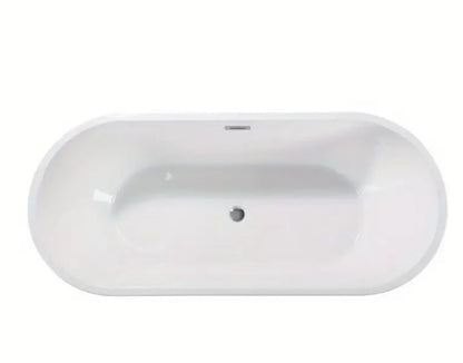 59" Acrylic Freestanding Bathtub with Unique Pleated Design