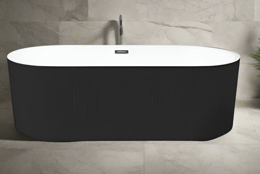 59" Acrylic Freestanding Bathtub with Unique Pleated Design