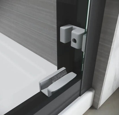 56-60 in. W x 62 in. Matt Black Sliding Glass Tub Door