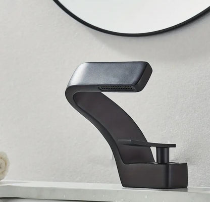 Black Modern Single Hole Bathroom Faucet