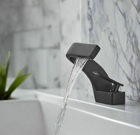 Black Modern Single Hole Bathroom Faucet