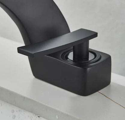 Black Modern Single Hole Bathroom Faucet