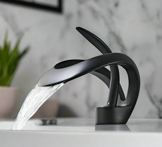 Matt Black Copper Waterfall Basin Faucet