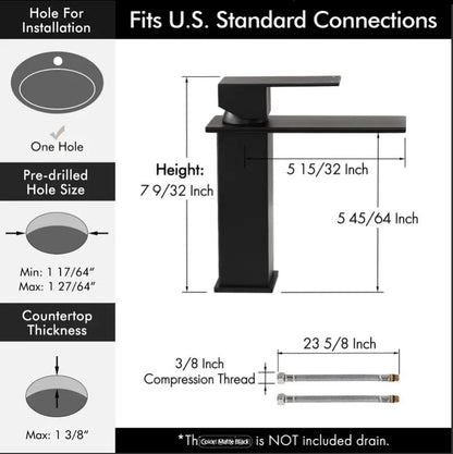 Single Hole Black Bathroom Faucet