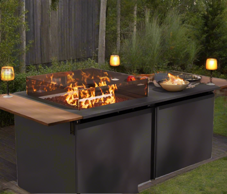 64" Gas Fire Pit Table for Outside Patio