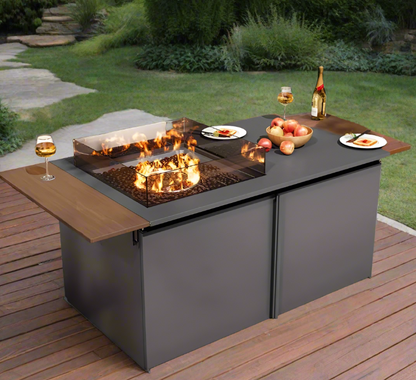 64" Gas Fire Pit Table for Outside Patio