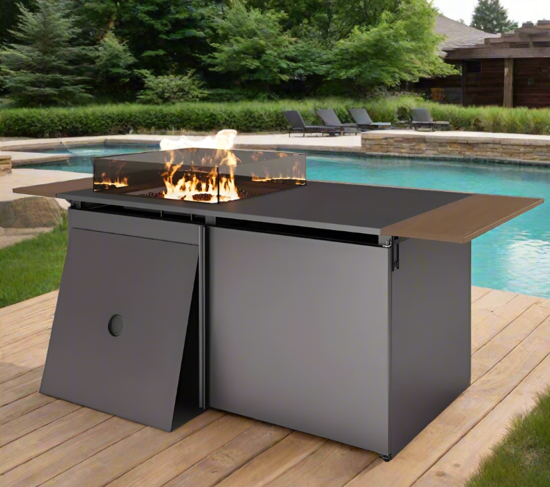 64" Gas Fire Pit Table for Outside Patio