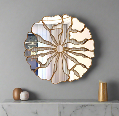 Timeless Round Wall Mirror with Bronze Frame