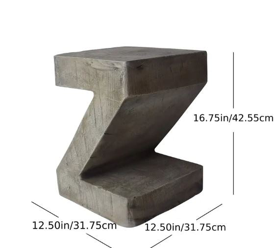 Modern Z-Shape Side Coffee Table - Wood