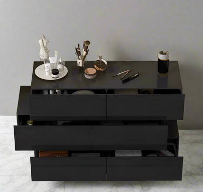 6-Drawer Modern Wood Dresser- High Gloss