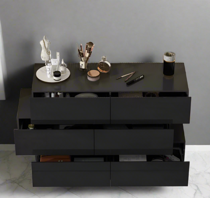 6-Drawer Modern Wood Dresser- High Gloss