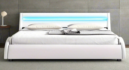 Modern LED Bed Frame With Headboard