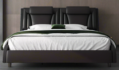 Modern Upholstered LED Bed Frame with Adjustable Headboard