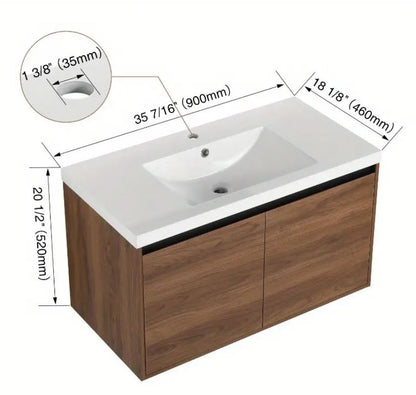 Elegant and Functional Bathroom Cabinet Set, Fully Assembled Black 36 Inch Bathroom Vanity