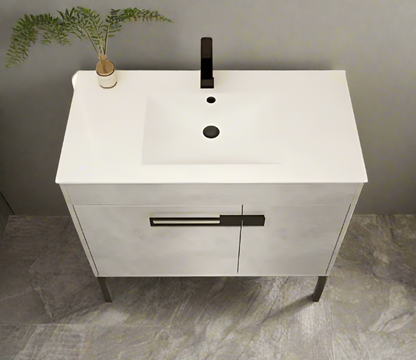 36 Inch Light Gray Freestanding Bathroom Vanity with Sink