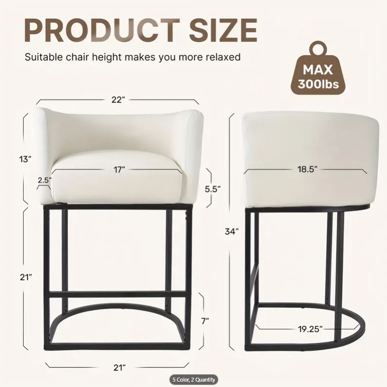 Modern Counter Height Bar Stools Set Of 2