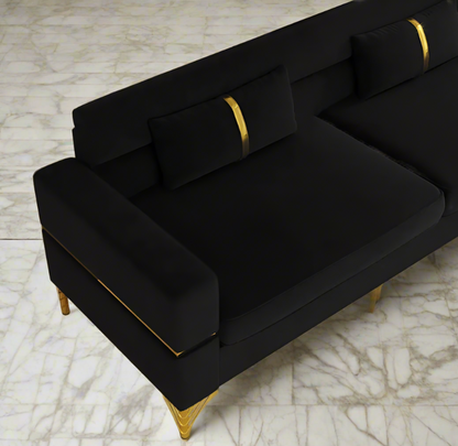 Mid-Century Modern 3-Seat Velvet Couch