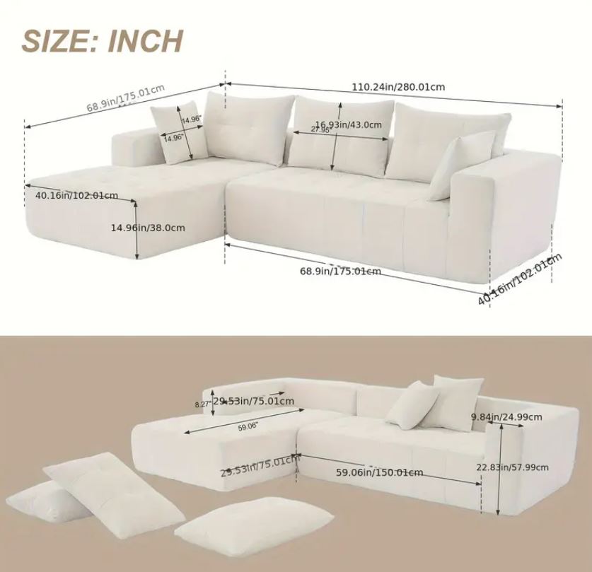 Modular Sectional Living Room Sofa Set