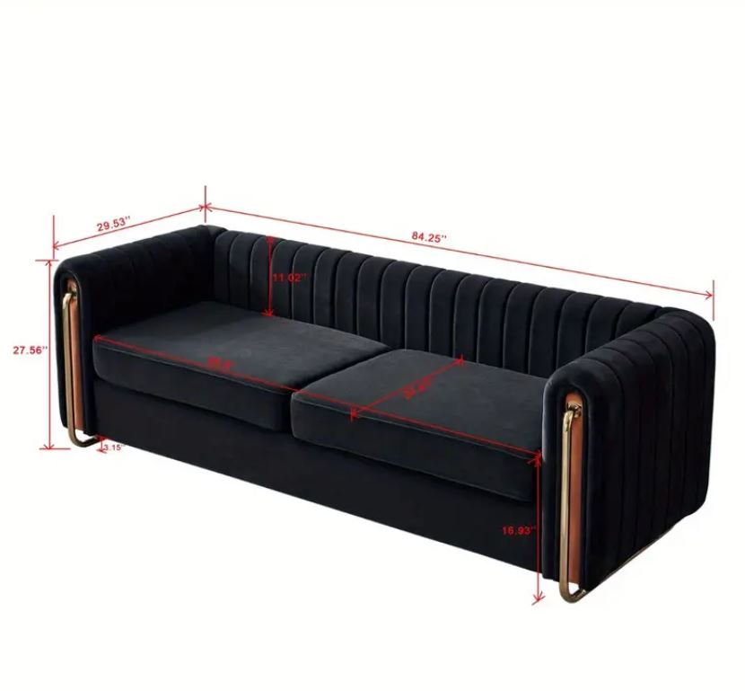 Contemporary Velvet Sofa Couch for Living Room