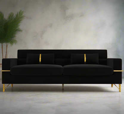 Mid-Century Modern 3-Seat Velvet Couch