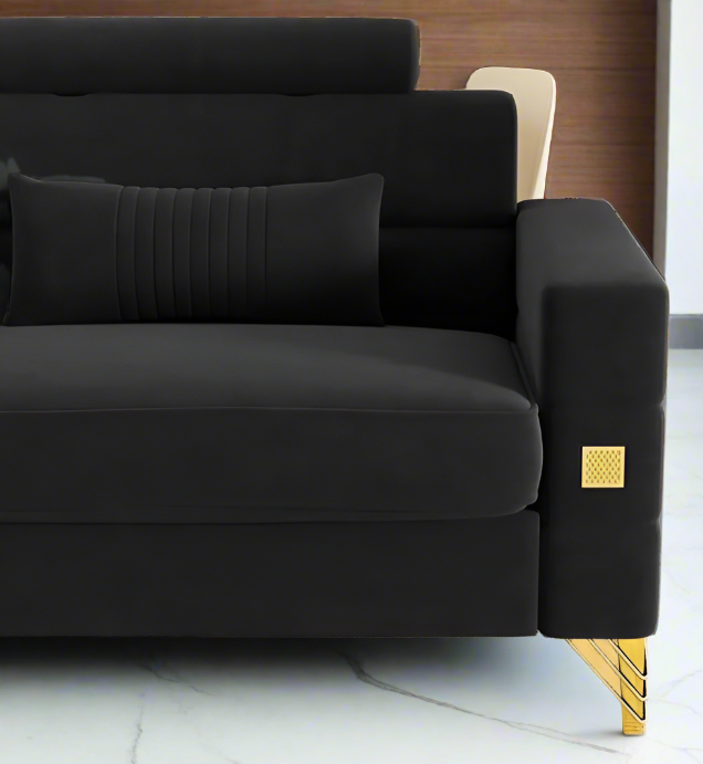 3-Seater Velvet Upholstered Sofa