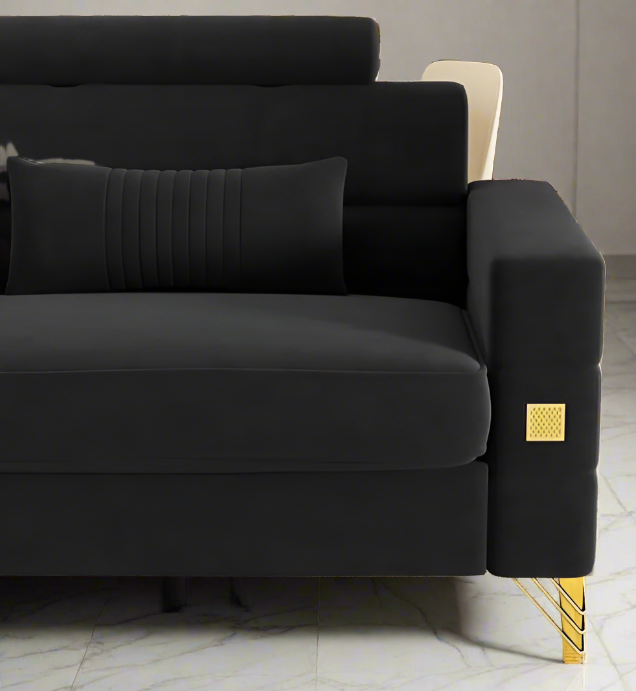 3-Seater Velvet Upholstered Sofa