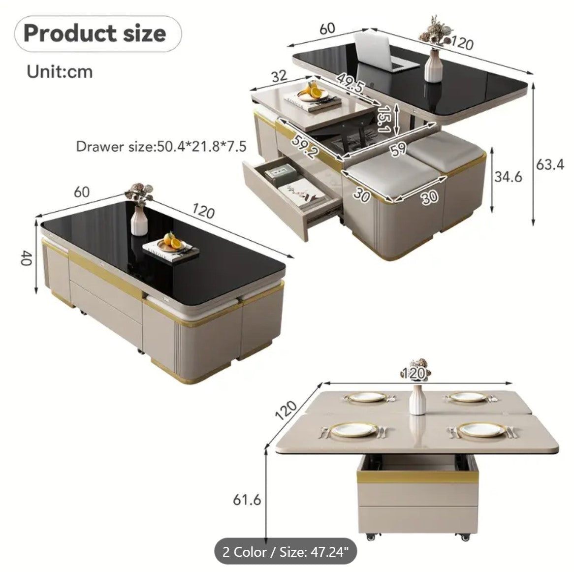 Unique Pull Out Lift Top Coffee Table