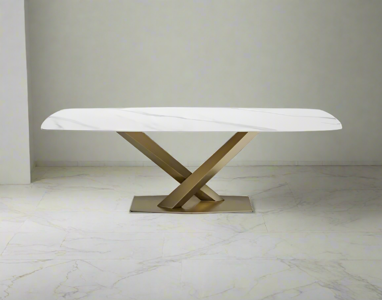 Modern Matte Sintered Stone Dining Table - 63" x 35.4" x 29.5"