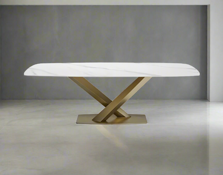 Modern Matte Sintered Stone Dining Table - 63" x 35.4" x 29.5"