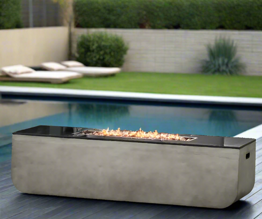 Modern Outdoor Patio Concrete Fire Table-Gas Burning