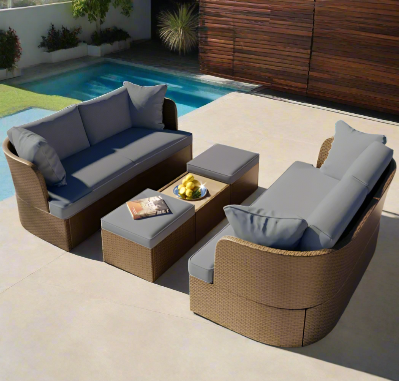 5-Piece Customizable Outdoor Patio Furniture Set