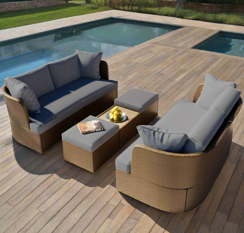 5-Piece Customizable Outdoor Patio Furniture Set