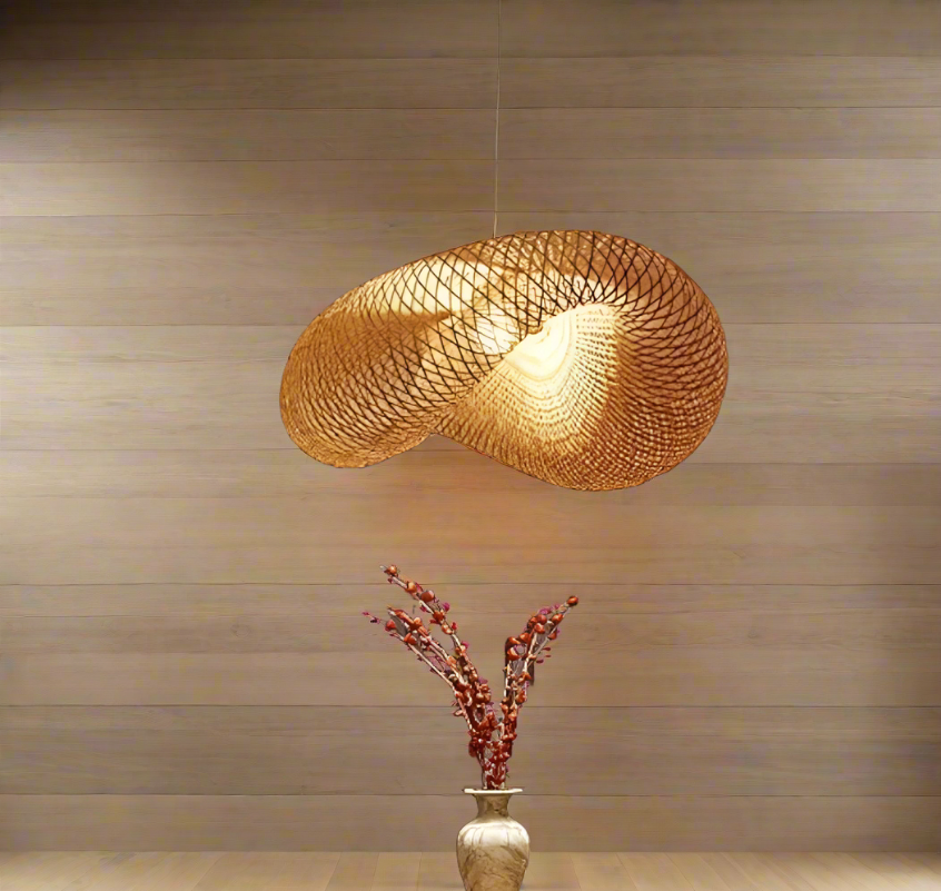 Asian Handmade Bamboo Weave Pendant Lighting