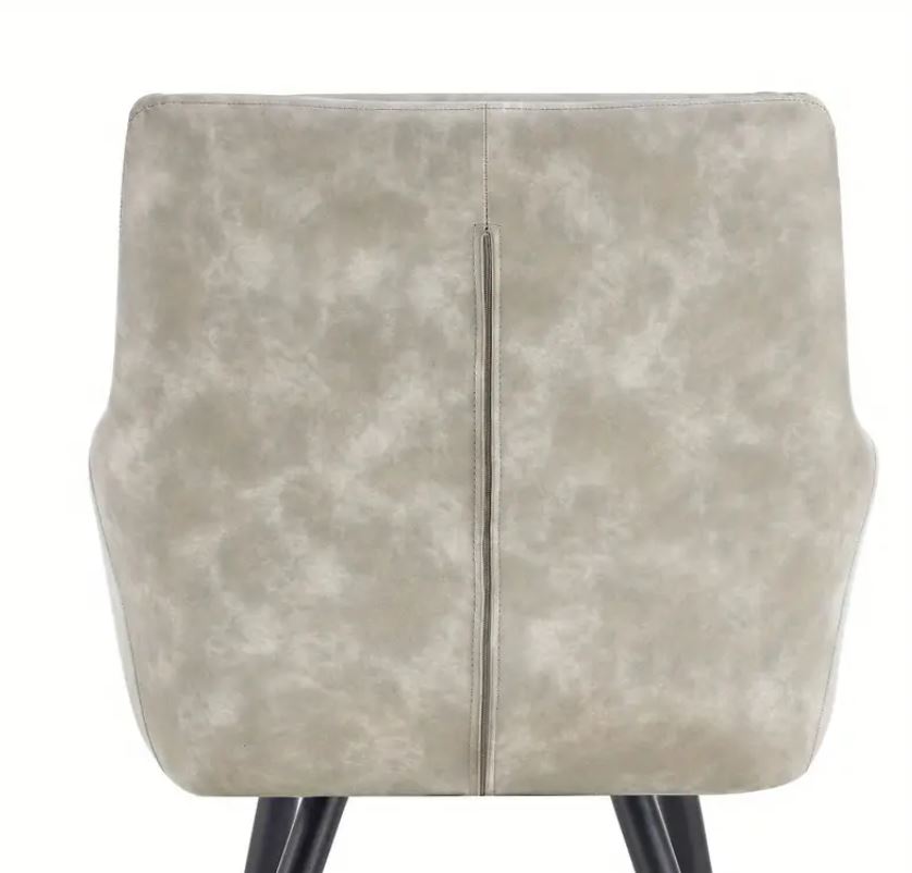 Modern Light Gray PU Leather Dining Chairs (Set of 2)