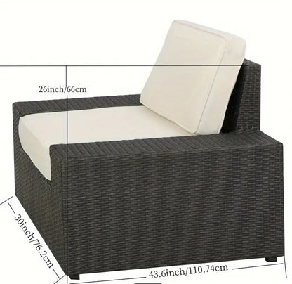 Outdoor Patio Club Modern Rattan Widening Chair Set