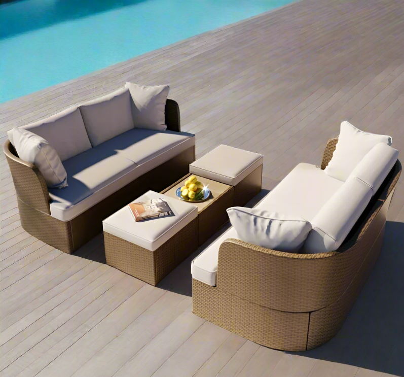 5-Piece Customizable Outdoor Patio Furniture Set