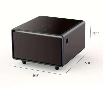 Modern Smart Coffee Nightstand Side Table with Built-In Fridge and Wireless Charging