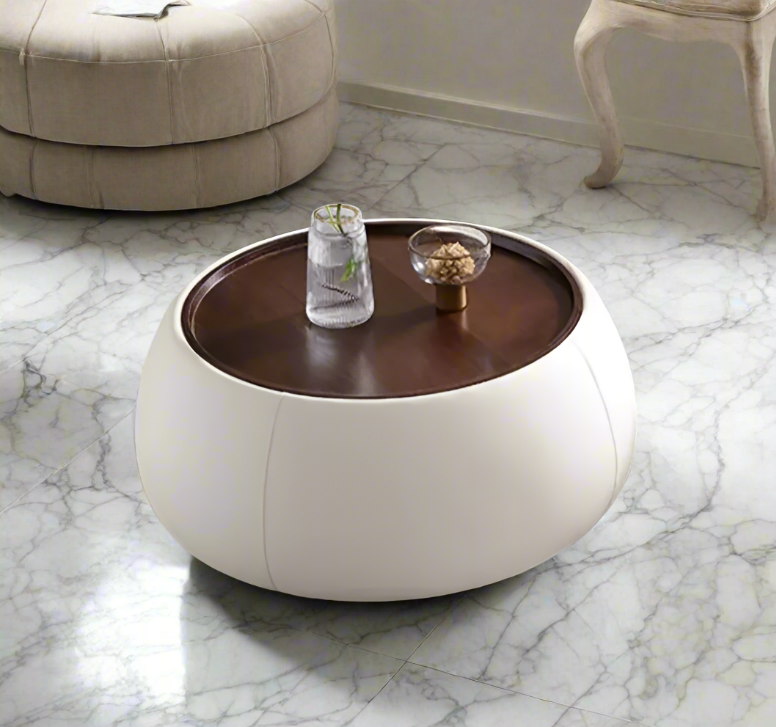 Small Round Organizer Storage Coffee Table