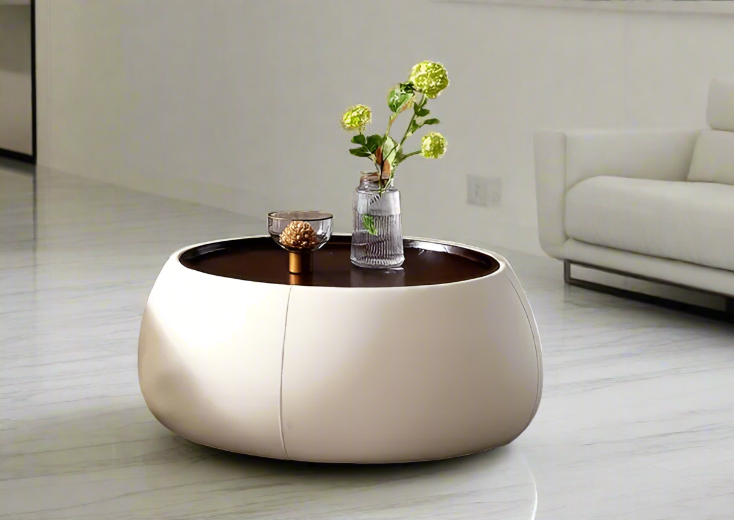 Small Round Organizer Storage Coffee Table