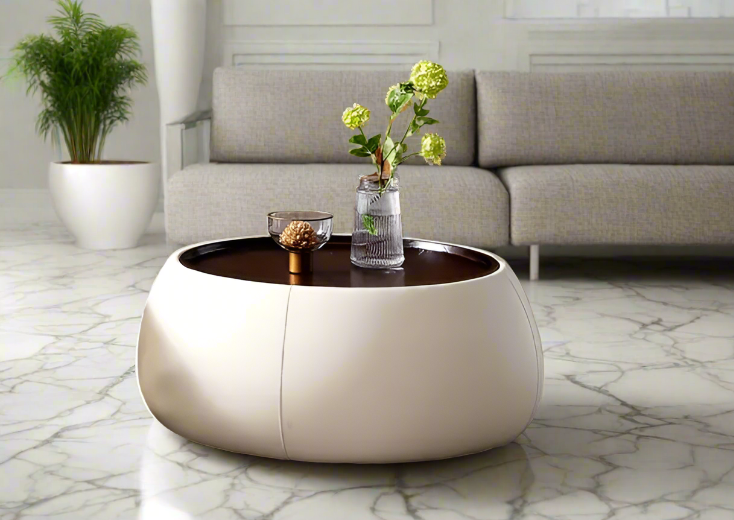 Small Round Organizer Storage Coffee Table