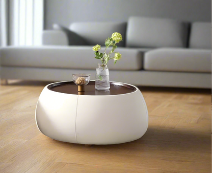 Small Round Organizer Storage Coffee Table