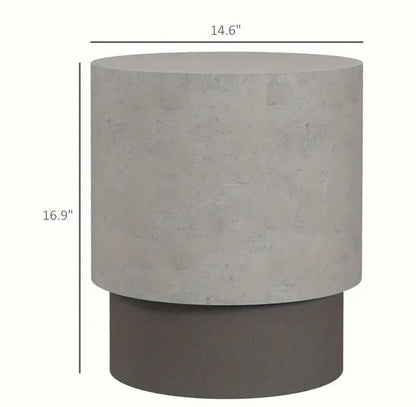 4-Foot Adjustable Concrete Finish Round End Table