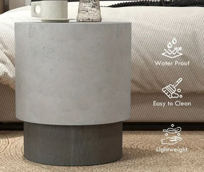 4-Foot Adjustable Concrete Finish Round End Table