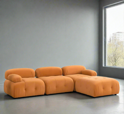 Modular Sectional Sofa with Button Tufted Design