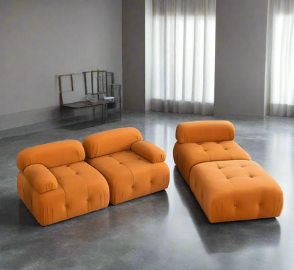 Modular Sectional Sofa with Button Tufted Design