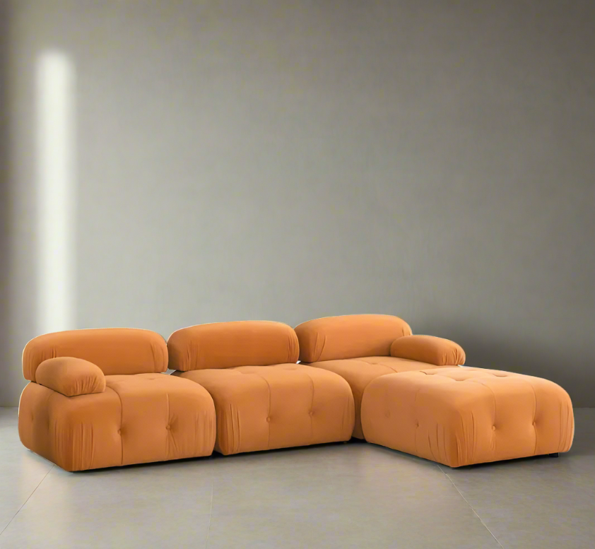 Modular Sectional Sofa with Button Tufted Design