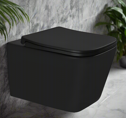 Modern Square Wall Mounted Toilet Bowl Without Tank