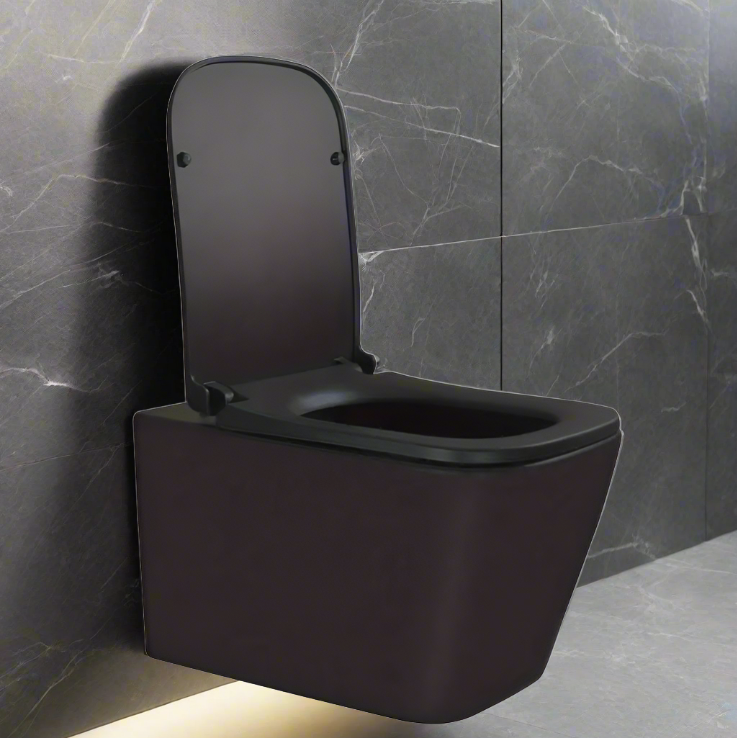 Modern Square Wall Mounted Toilet Bowl Without Tank